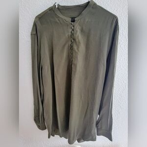 Zara Man Relaxed Fit Mandarin Neckline Long Sleeve Shirt